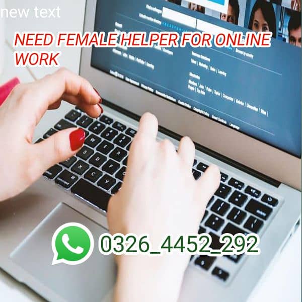 I NEED FEMALE ONLINE WORK HELPER 0