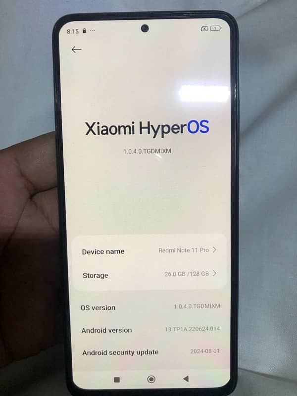 Redmi note 11pro 8/128 with original box charger Official PTA approved 10