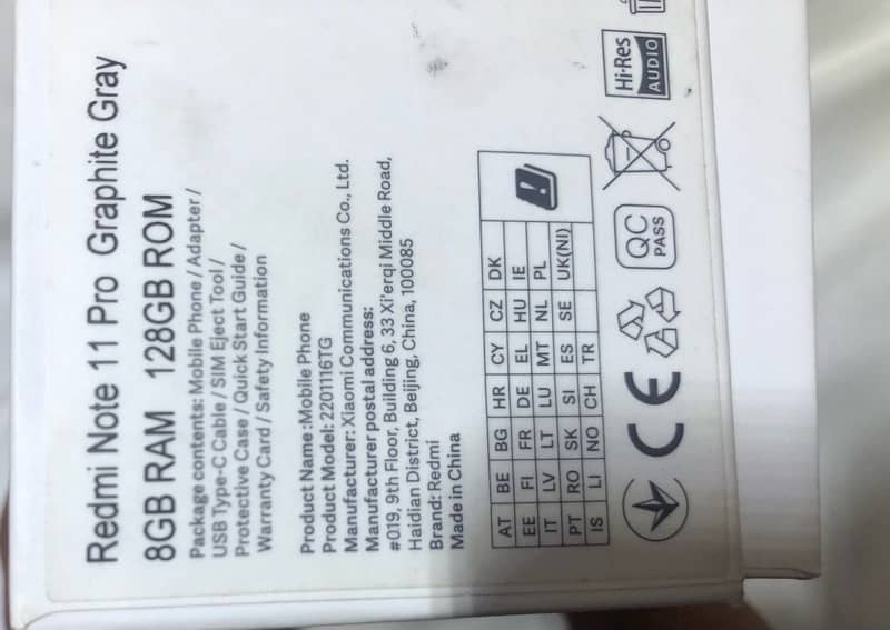 Redmi note 11pro 8/128 with original box charger Official PTA approved 12