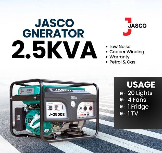 Jasco 2.5 kilowatt Generator LIKE NEW 18