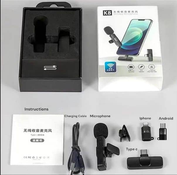 K8 Wireless 3 in 1 Noise Reduction Microphone 4