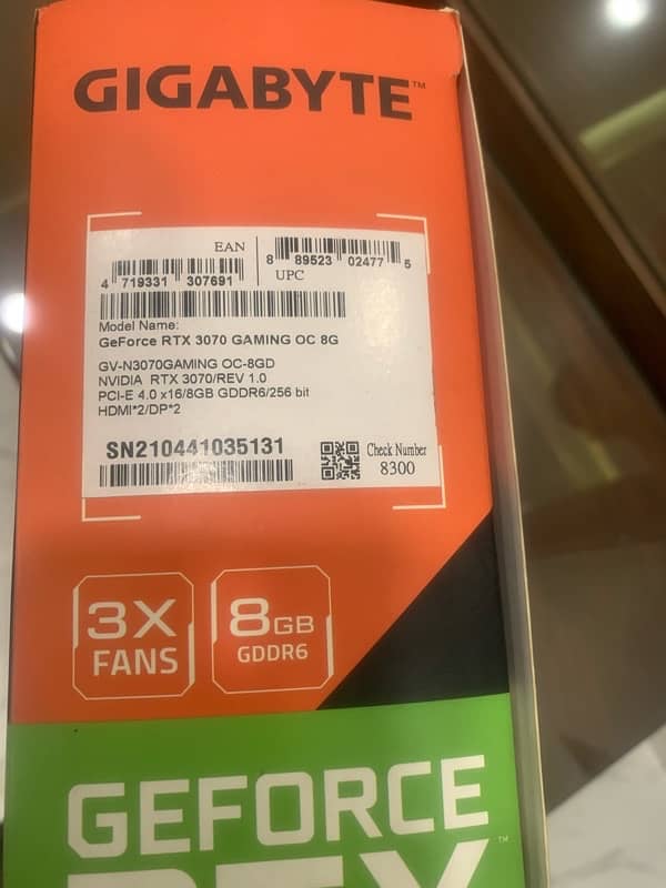 Gigabyte 3070, 8GB , just like new 1