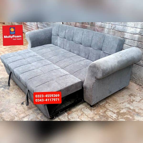 Molty double bed sofa cum bed/dining table/stool/Lshape sofa/chair 11