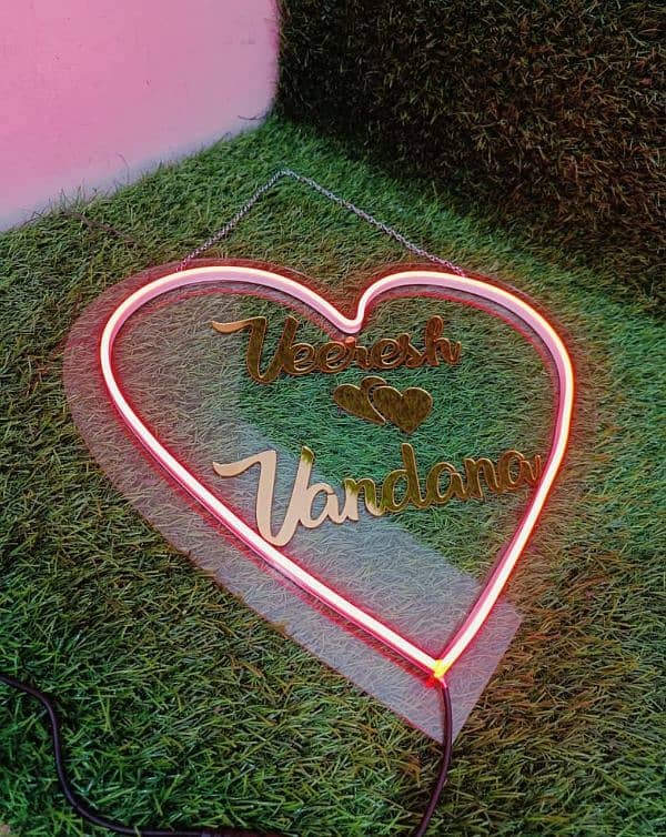 Personalized Love Couple Name With Heart Led Neon Sign Decorative 1