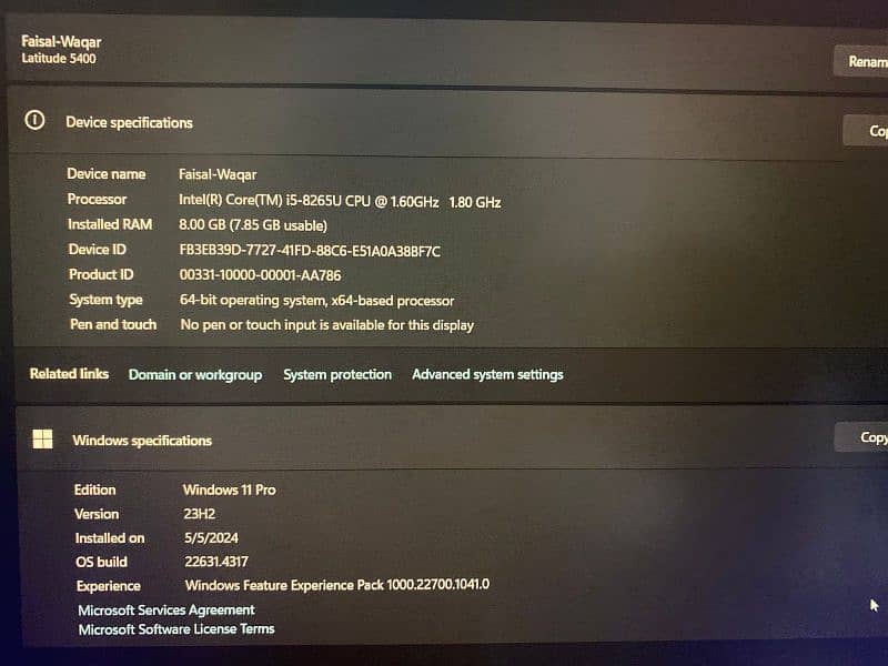 New condition laptop Core i5 ( 8th generation ) 8