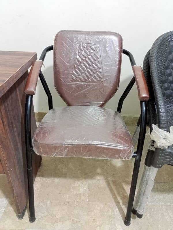 One 20*40 Table + 1 Stylish Office Chair + 2 Plastic Chairs 11