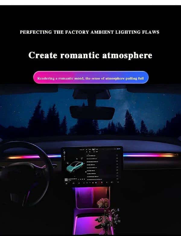 1 pc app control symphony Atmosphere light car interior light 4