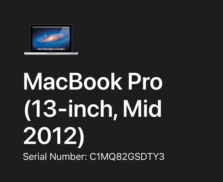 Apple Macbook Pro 2012 Mid 12