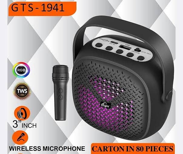 GTS-1941 Bluetooh Speaker with Wireless Mic 0