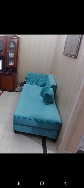 Lshaped sofa 7seater blue colour 0