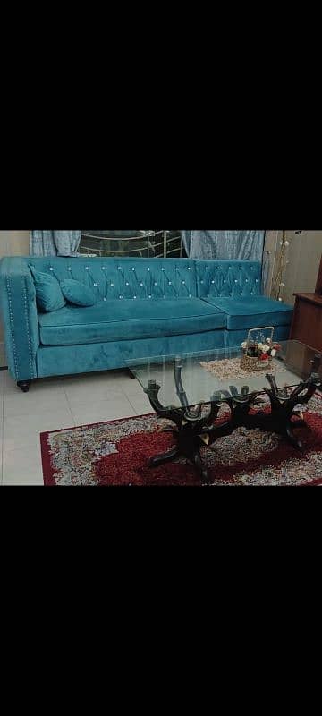 Lshaped sofa 7seater blue colour 3