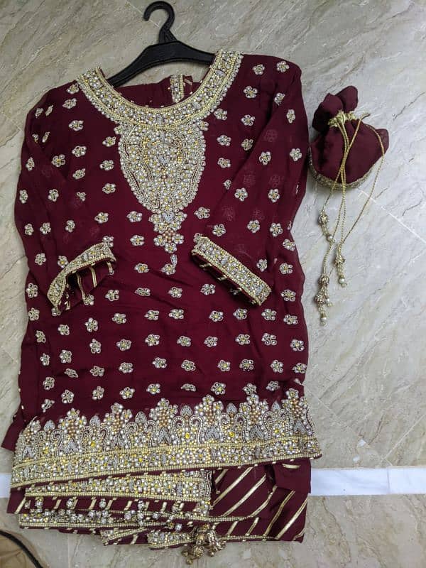 BRIDAL WEDDING DRESS With (Complete Jewellery set, Bangles & Purse) 5