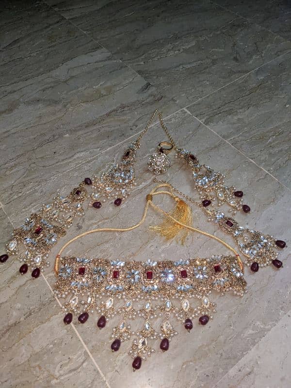 BRIDAL WEDDING DRESS With (Complete Jewellery set, Bangles & Purse) 10