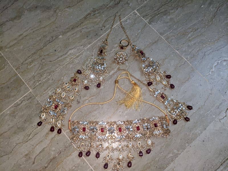 BRIDAL WEDDING DRESS With (Complete Jewellery set, Bangles & Purse) 11