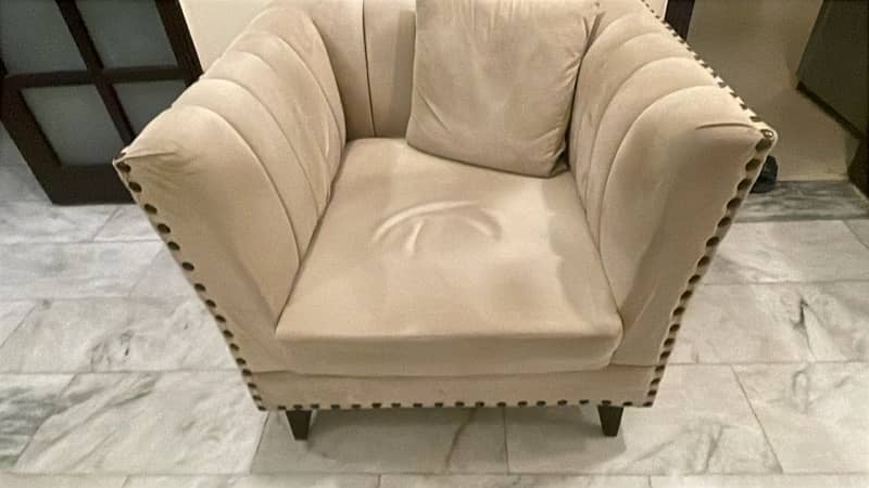 4 Seater Sofa set with 2 seater Puffy  (2+1+1) 2