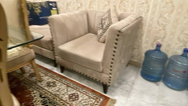 4 Seater Sofa set with 2 seater Puffy  (2+1+1) 4