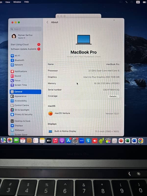 Apple MacBook Pro 2017 core i5 with Touch Bar 2