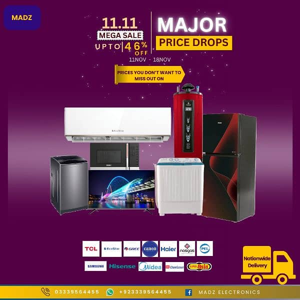 Mega 11:11 Sale on Haier-TCL-GREE-ECOSTAR And other brands 0