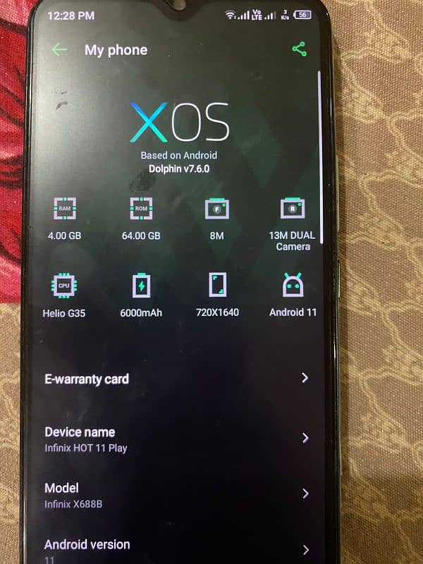 Infinix hot 11 4/64 exchange krlo good phone k sat 4