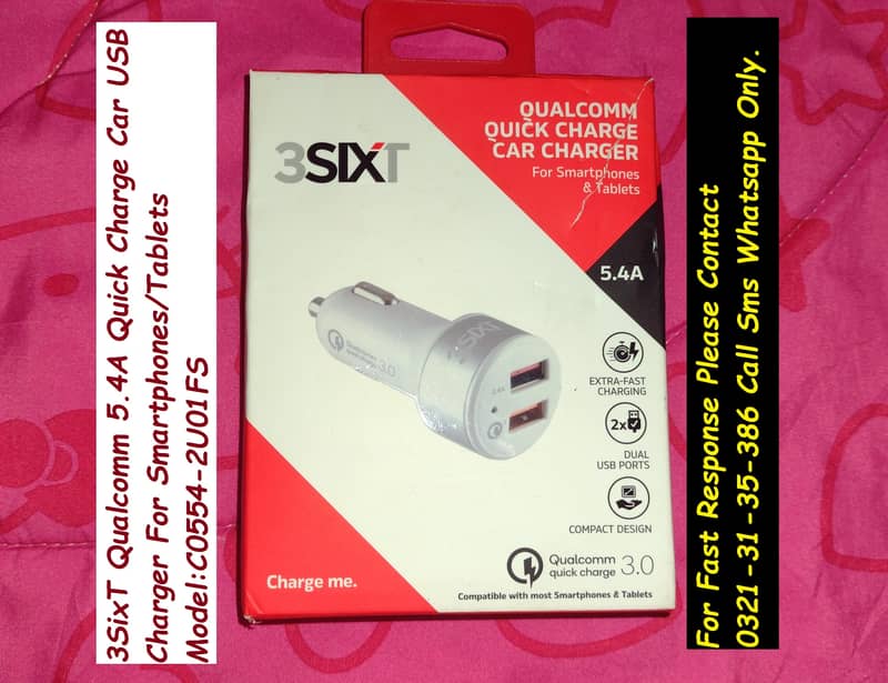 qualcomm 5.4a quick usb car charger 0