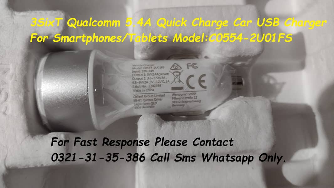 qualcomm 5.4a quick usb car charger 7