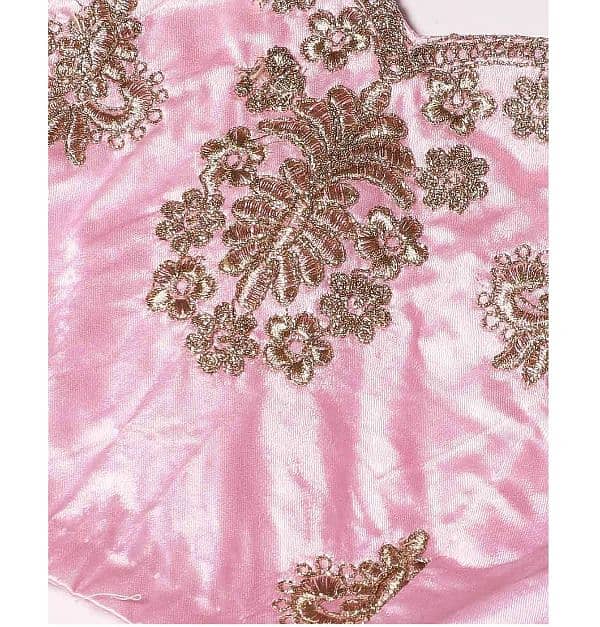 Pink Embroidered Art Silk Stitched Lehenga With Dupatta 3