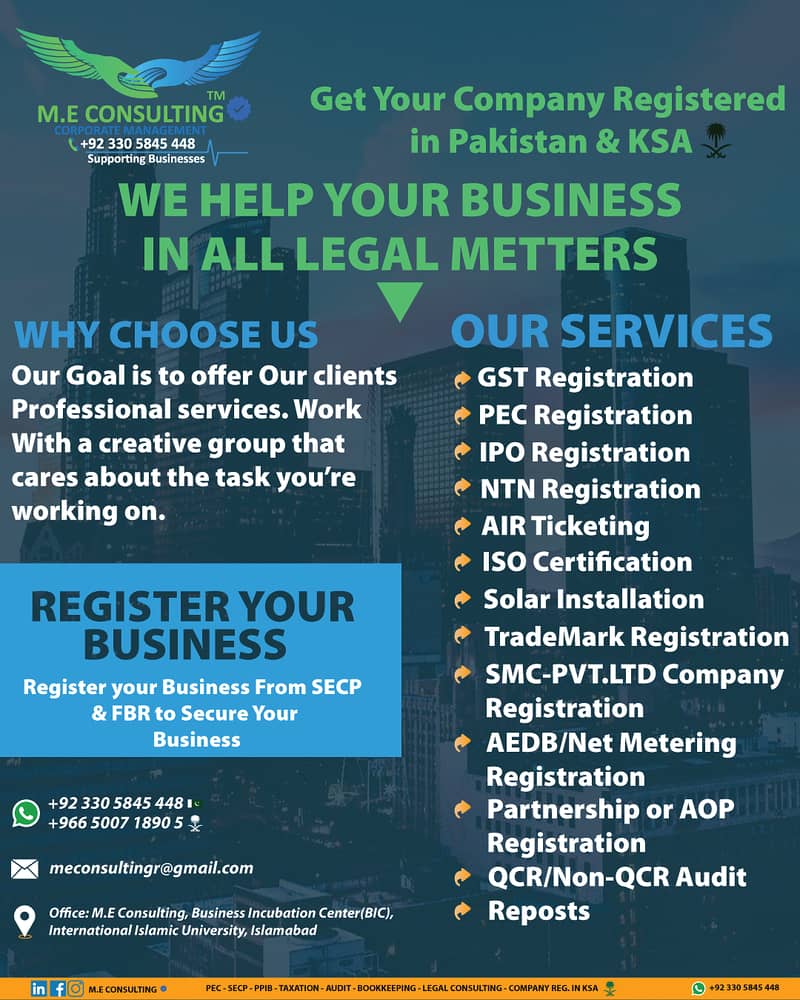 PEC - PPIB/AEDB - SECP - FBR Tax / PRA - ISO - Company Reg. in KSA 4