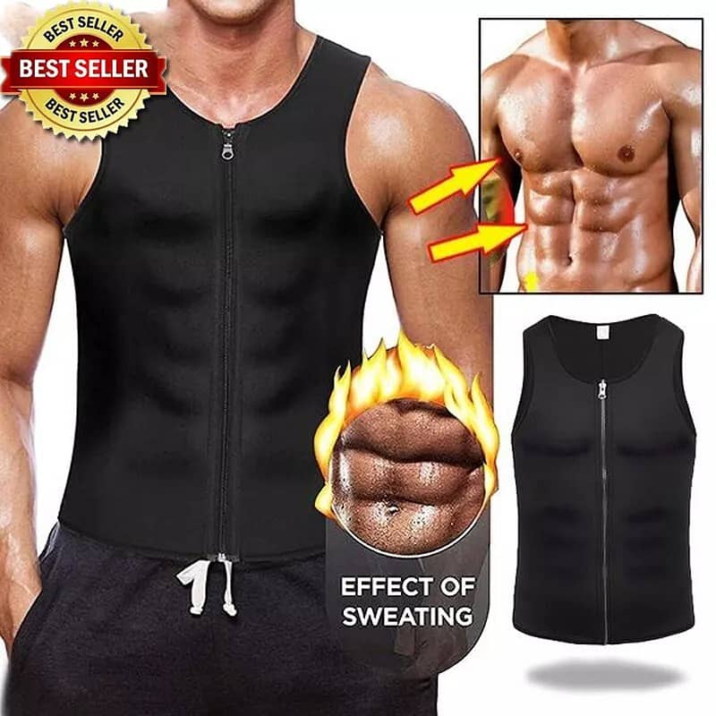 Men's Neoprene Sauna Sweat Vest Body Shaper Sport Slimming Compression 0