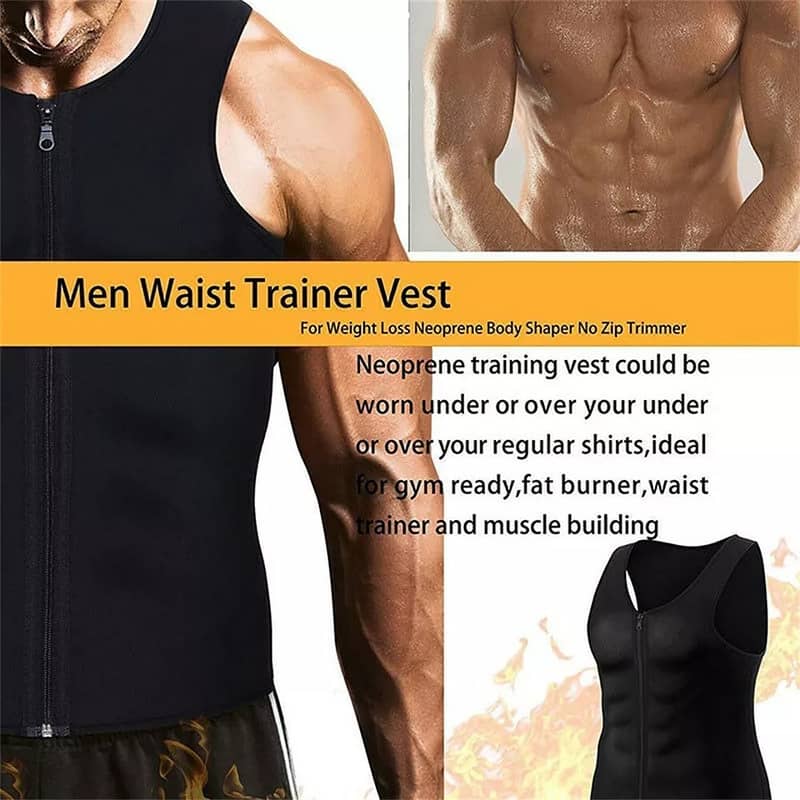 Men's Neoprene Sauna Sweat Vest Body Shaper Sport Slimming Compression 3