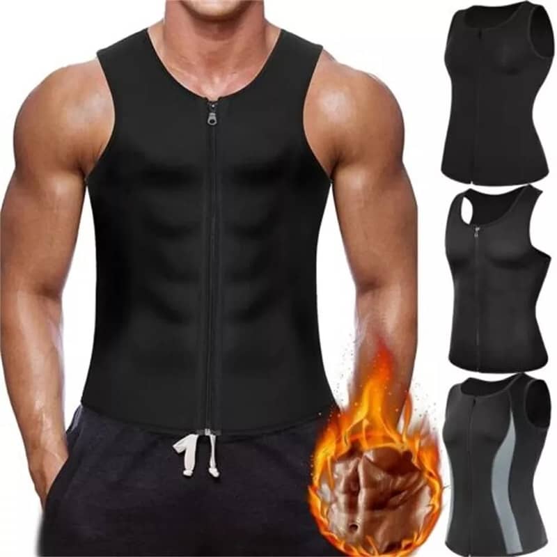 Men's Neoprene Sauna Sweat Vest Body Shaper Sport Slimming Compression 4