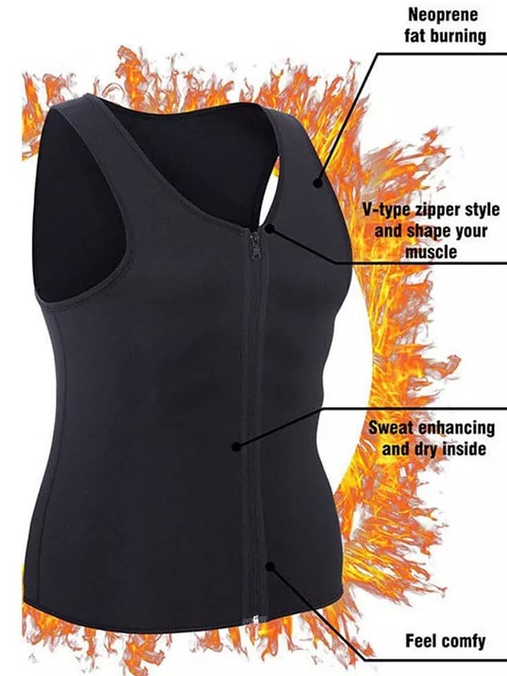 Men's Neoprene Sauna Sweat Vest Body Shaper Sport Slimming Compression 6