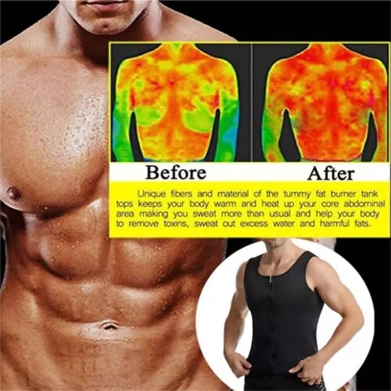 Men's Neoprene Sauna Sweat Vest Body Shaper Sport Slimming Compression 9