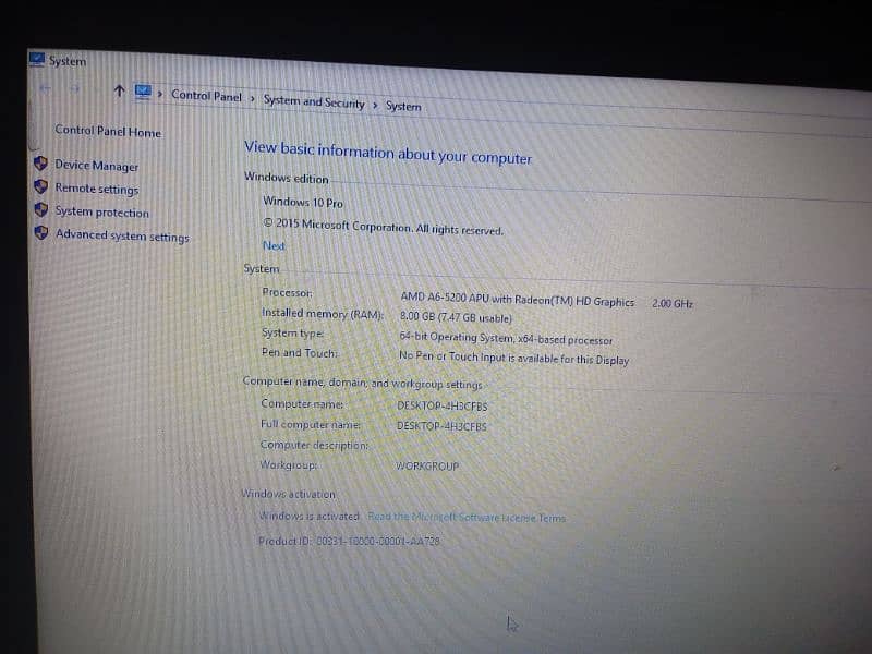 hp laptop 8GB full display 3