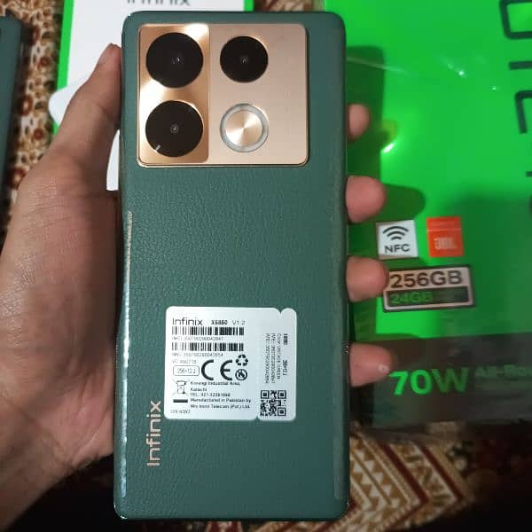 INFINIXE NOTE 40 PRO (12+12) + 256 VINTAGE GREEN COLOR LEATHER BACK 1