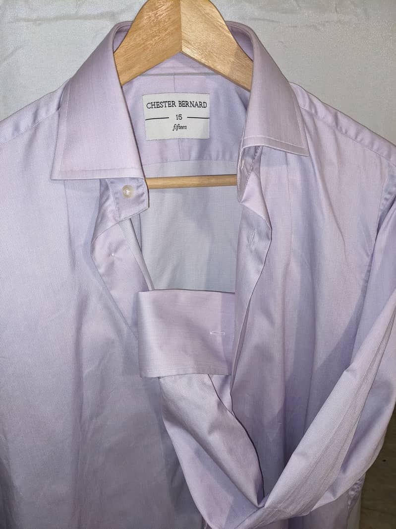 Chester Bernard size 15 shirt, lilac print, formal 0