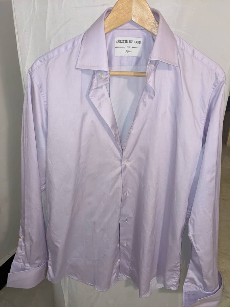 Chester Bernard size 15 shirt, lilac print, formal 6