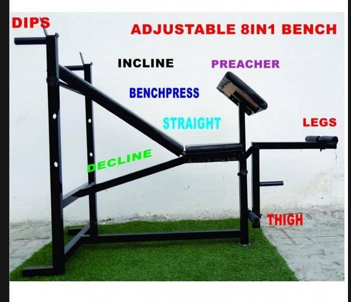 Dumbbells + Gym bench press 8in 1 0