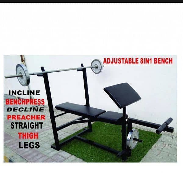 Dumbbells + Gym bench press 8in 1 1