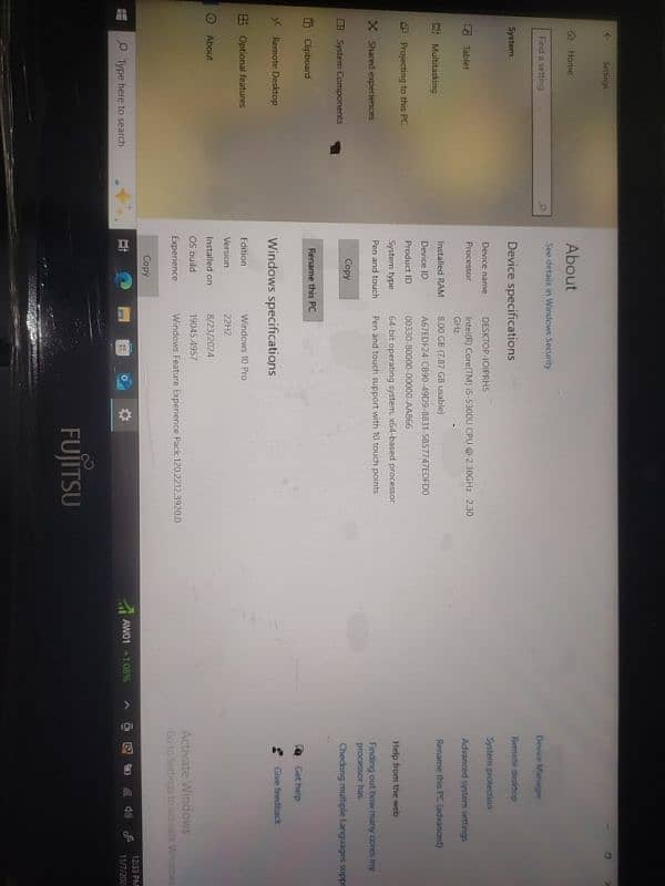 fujitsu laptop 8ram 128ssd corei5 5th gen 1