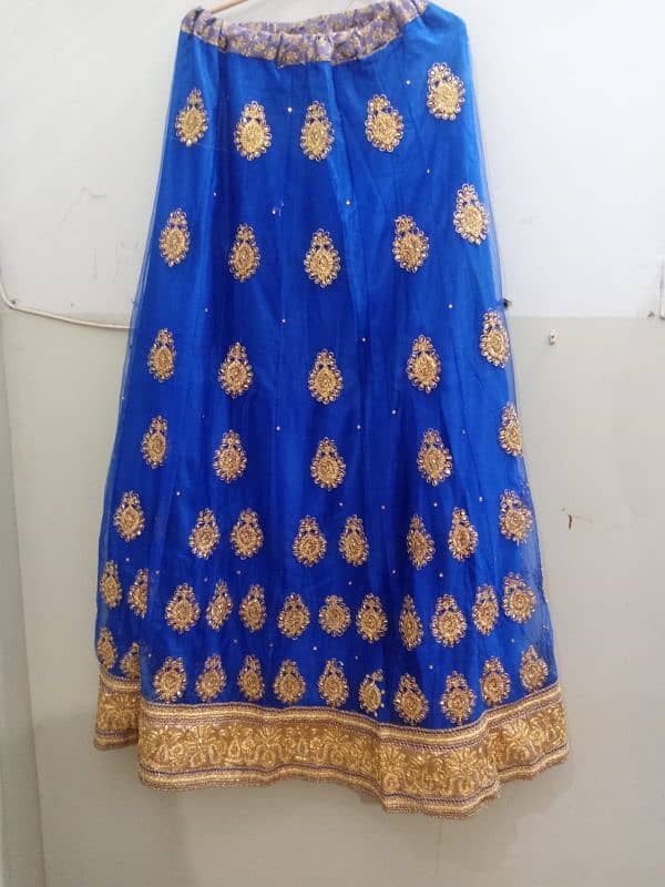 Royal blue shararah with a sea green dupatta 0