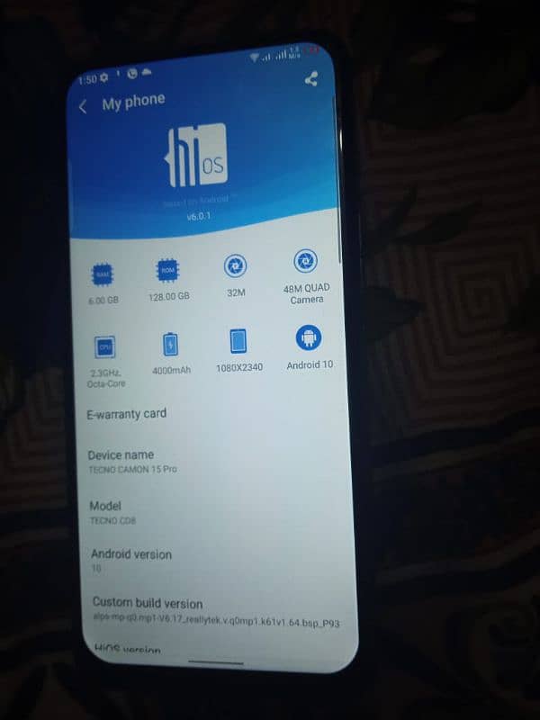 Tecno camon 15 pro with box 7