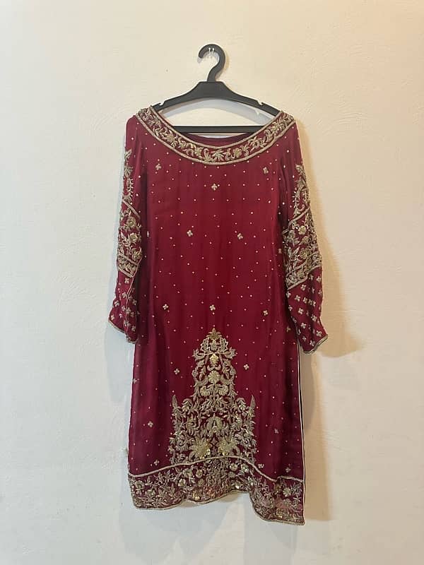 maroon bridal dress 0