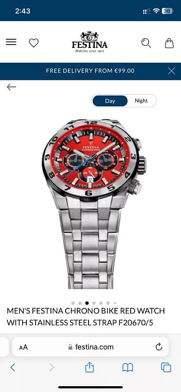 Festina Mens watch Choronograph Model: F20670/5 1