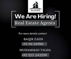 We are hiring REAL ESTATE AGENTS