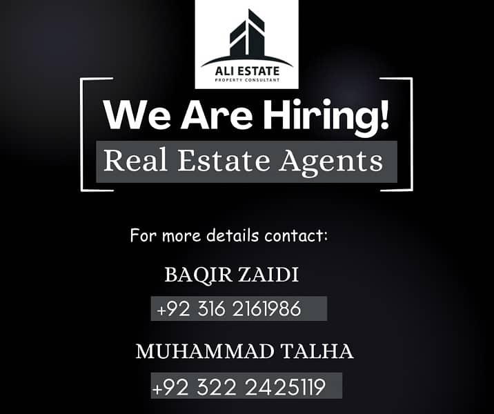 We are hiring REAL ESTATE AGENTS 0