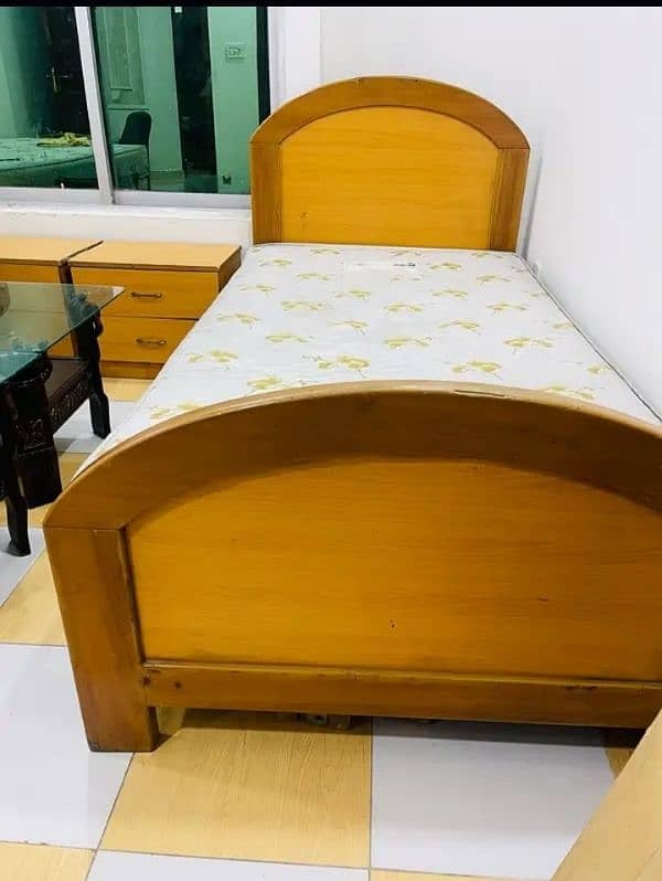 single bed, poshish single bed, bed, side table, dressing 18