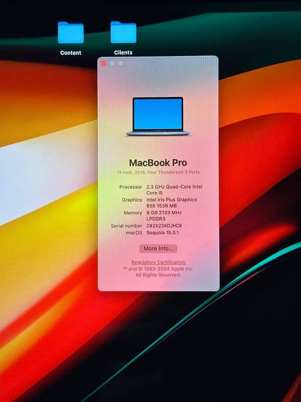 2018 MacBook Pro Intel Core i5 1