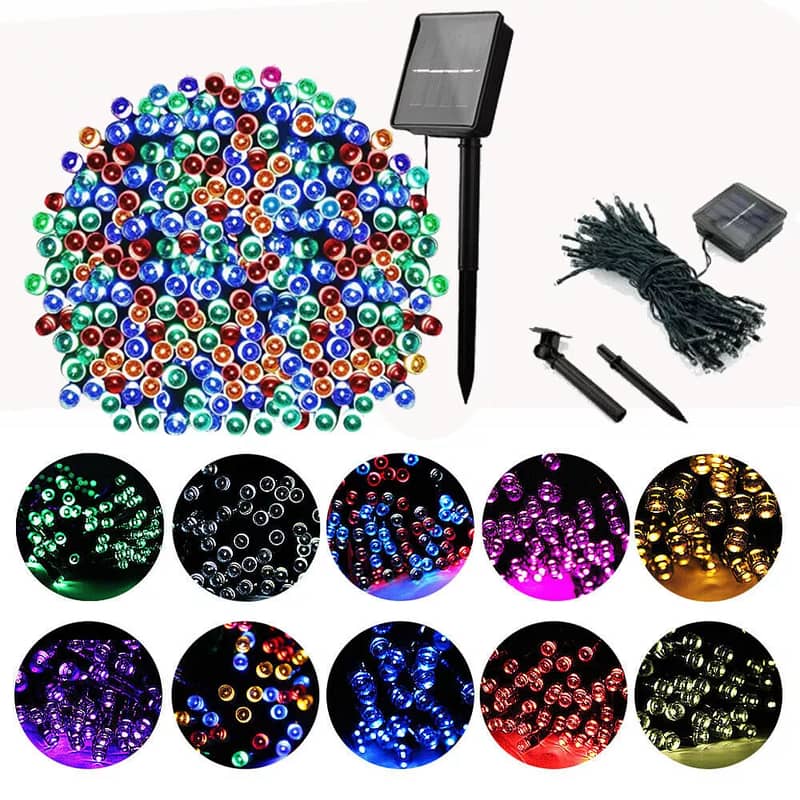 Solar String Fairy Lights With 8 Modes, Waterproof 0