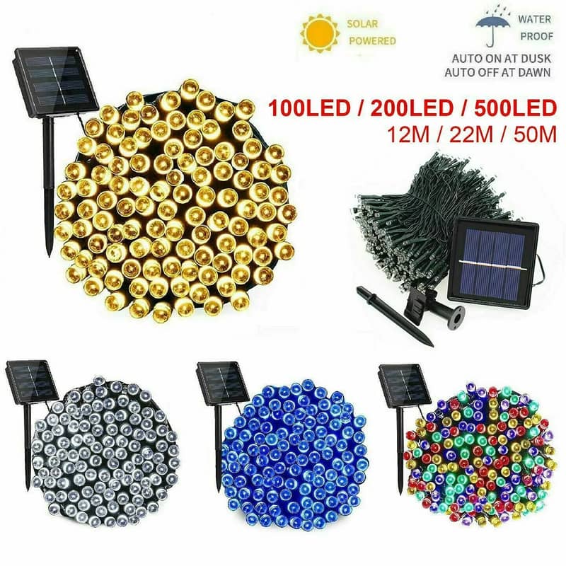 Solar String Fairy Lights With 8 Modes, Waterproof 1