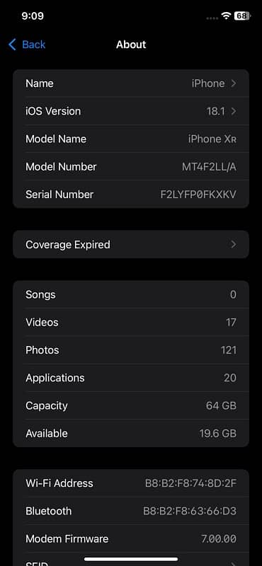 iPhone XR 64GB JV 17